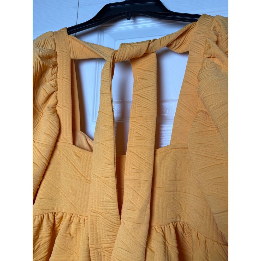Free People Carrot Ginger Violet Mini Dress Puff Sleeves - Picture 10 of 12